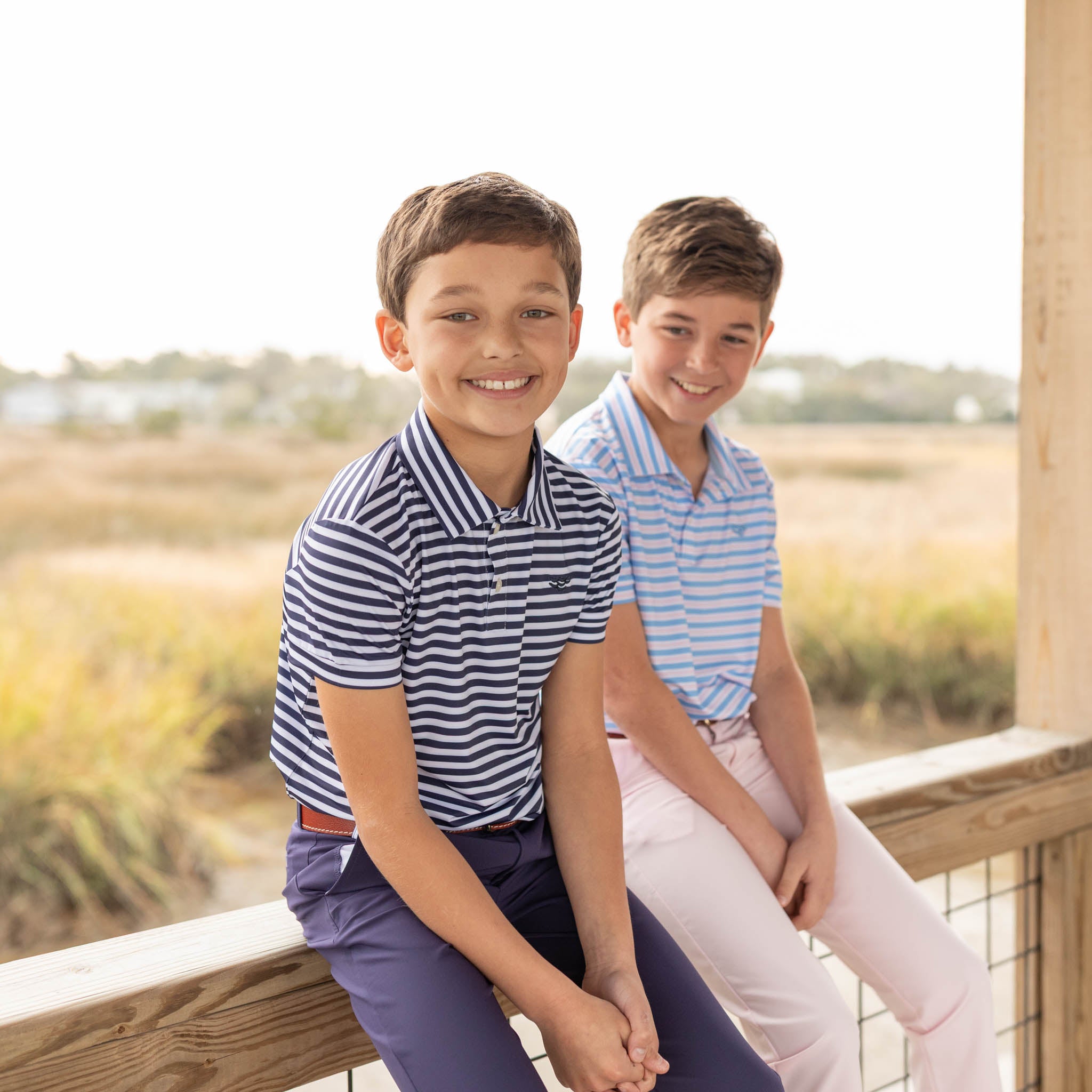 Match Point Polo in Navy & White Stripes - Henry Duvall