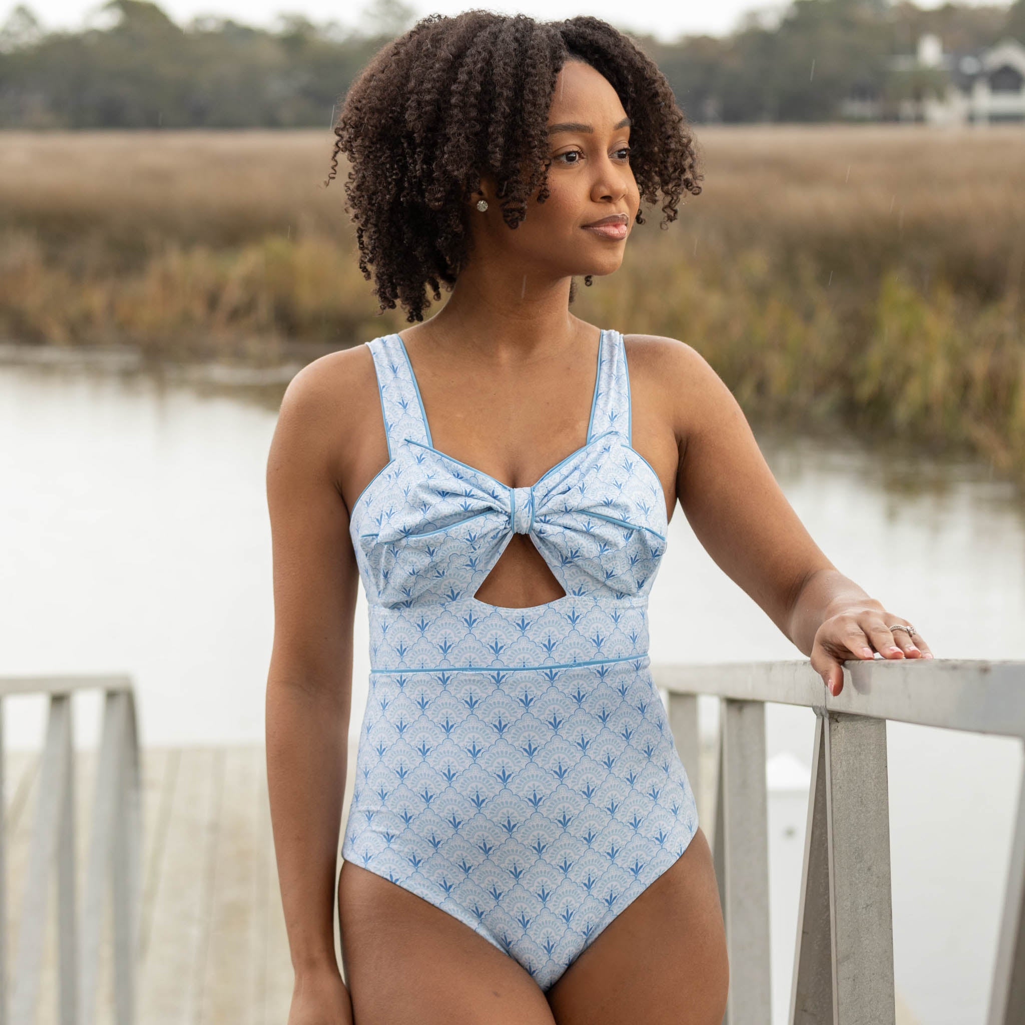 Brooke Bow One Piece in Bermuda Blues (Women's) - Henry Duvall