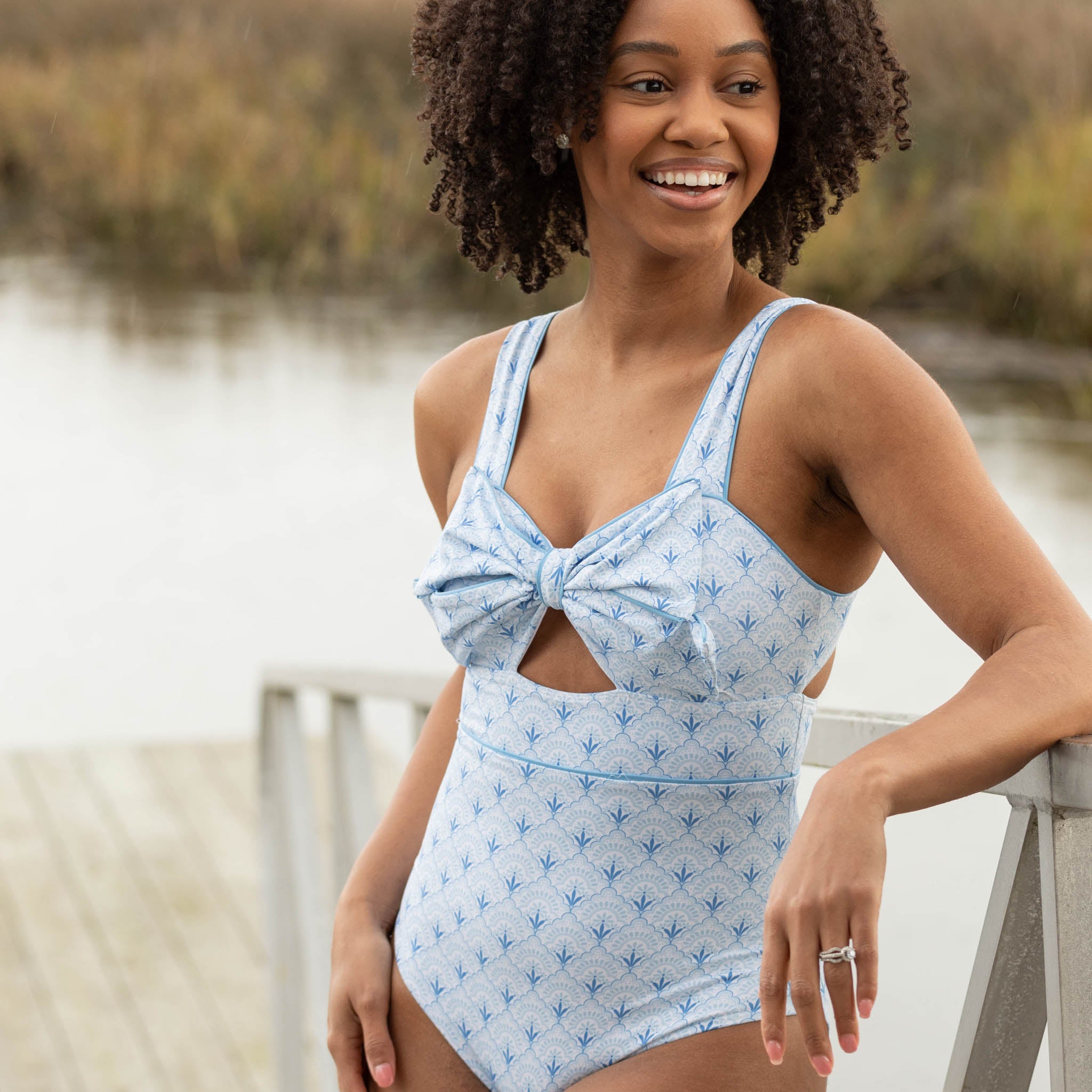 Brooke Bow One Piece in Bermuda Blues (Women's) - Henry Duvall