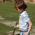 Match Point Polo in Blue & White Stripes - Henry Duvall