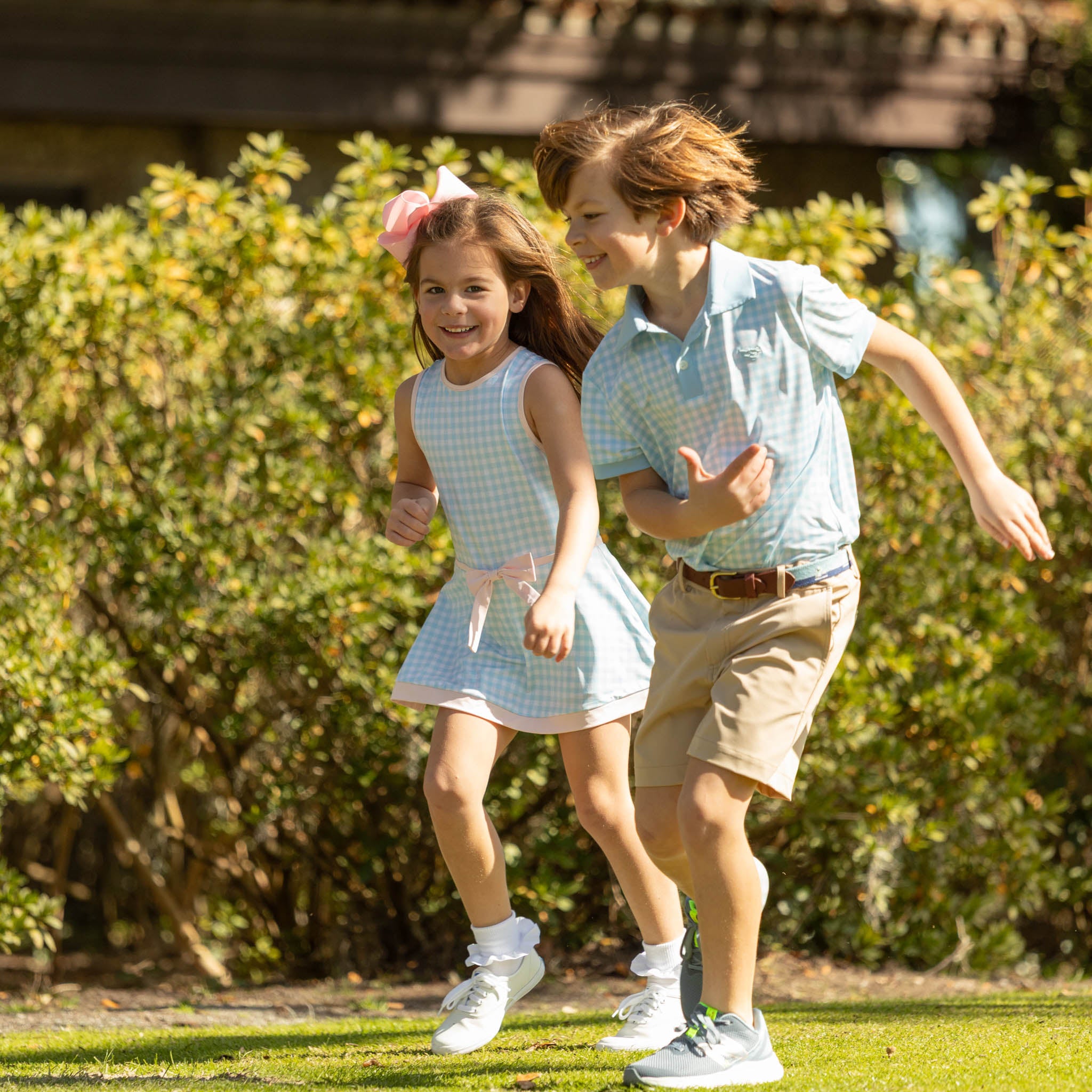 Match Point Polo in Blue Gingham - Henry Duvall