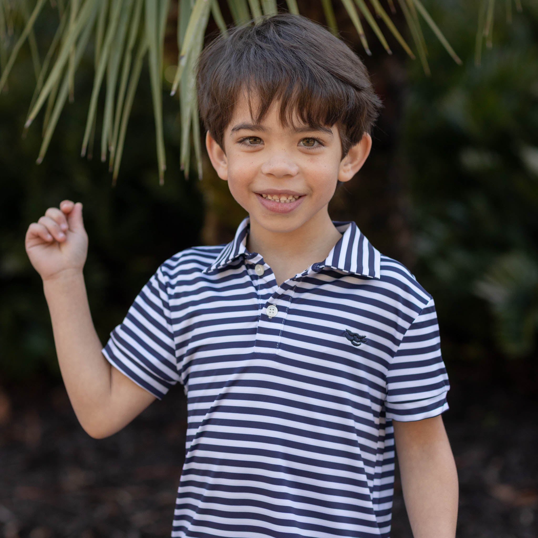 Match Point Polo in Navy & White Stripes - Henry Duvall