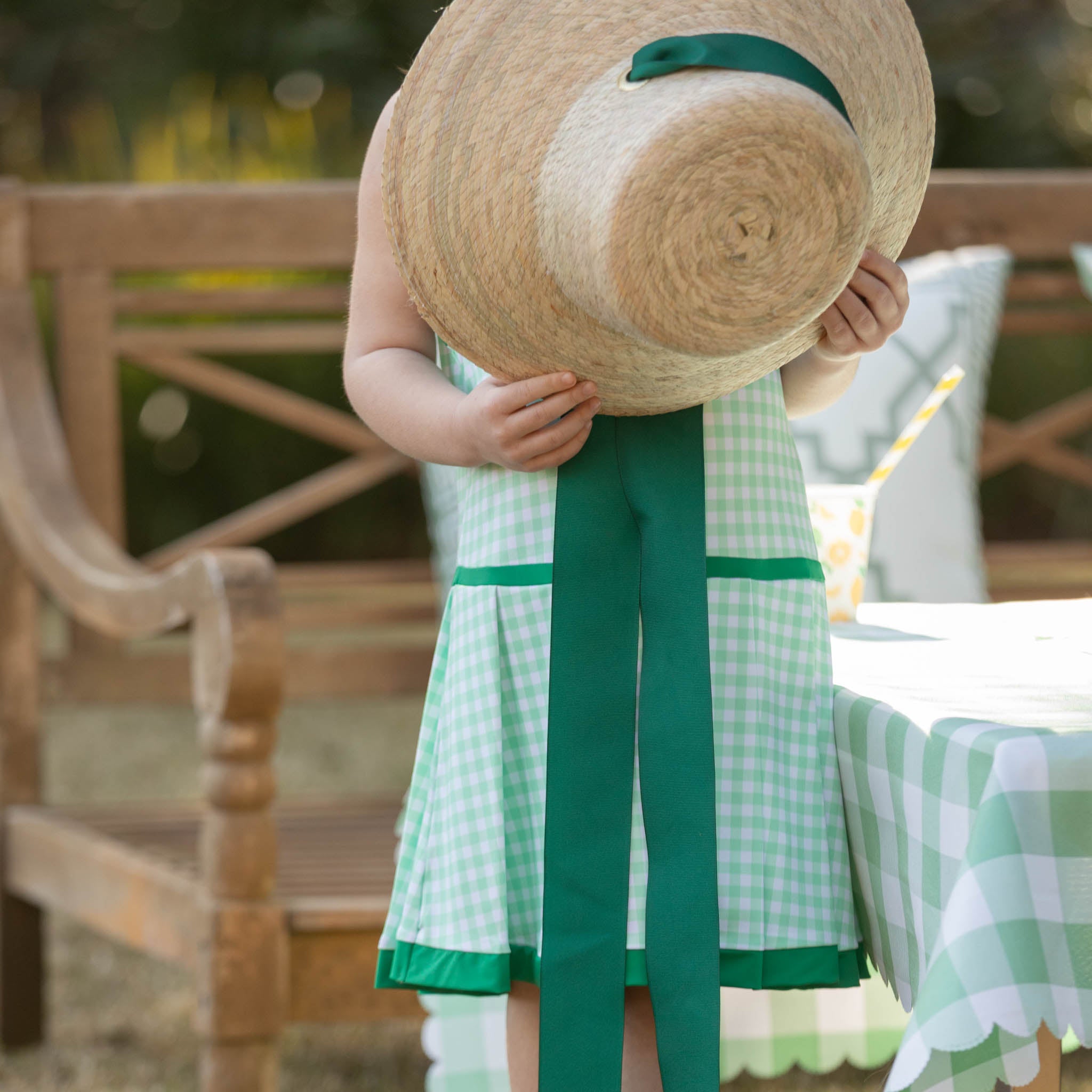 Taft Tennis Dress in Green Gingham - Henry Duvall