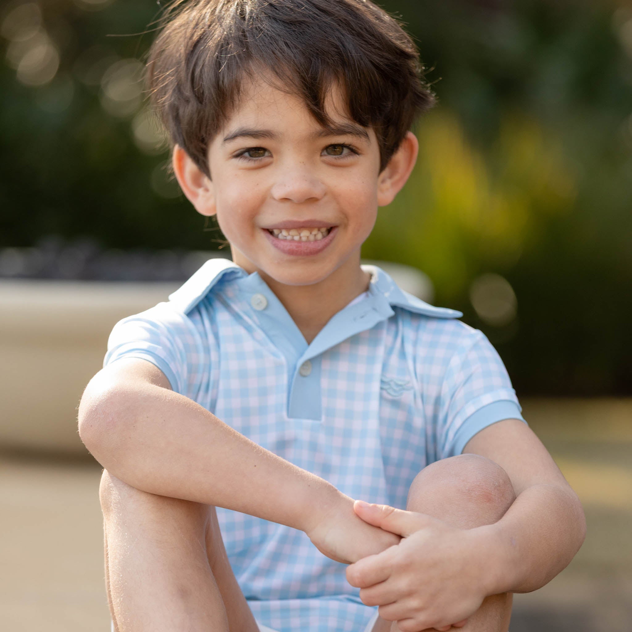 Match Point Polo in Blue Gingham - Henry Duvall