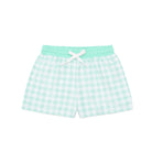 Classic boys’ swim trunks by Henry Duvall in a tailored above-the-knee fit with UPF 50+ protection, featuring an elastic waistband and drawstring for a comfortable summer look.