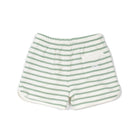 Cozy Coverup Shorts in Green & White Stripe - henry duvall