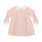 Henry Duvall Pippa Dress for girls in Parker Pink Herringbone, classic rose pink fall dress inspired by English heritage, perfect sibling set style for portraits and special occasions