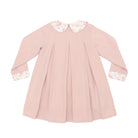 Henry Duvall Pippa Dress for girls in Parker Pink Herringbone, classic rose pink fall dress inspired by English heritage, perfect sibling set style for portraits and special occasions