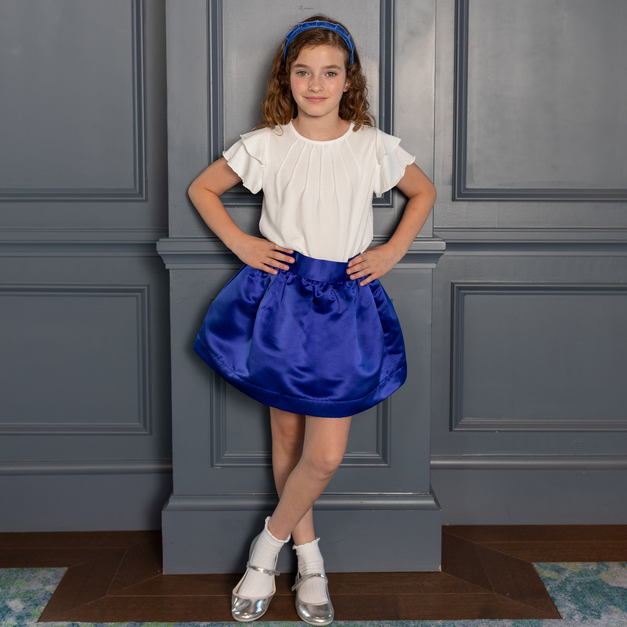 Velvet Crown Headband by Eva’s House, European-style girls crown headband made from soft velvet, perfect fall accessory for dressy or coordinated family looks
