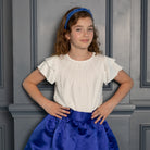 Velvet Crown Headband by Eva’s House, European-style girls crown headband made from soft velvet, perfect fall accessory for dressy or coordinated family looks