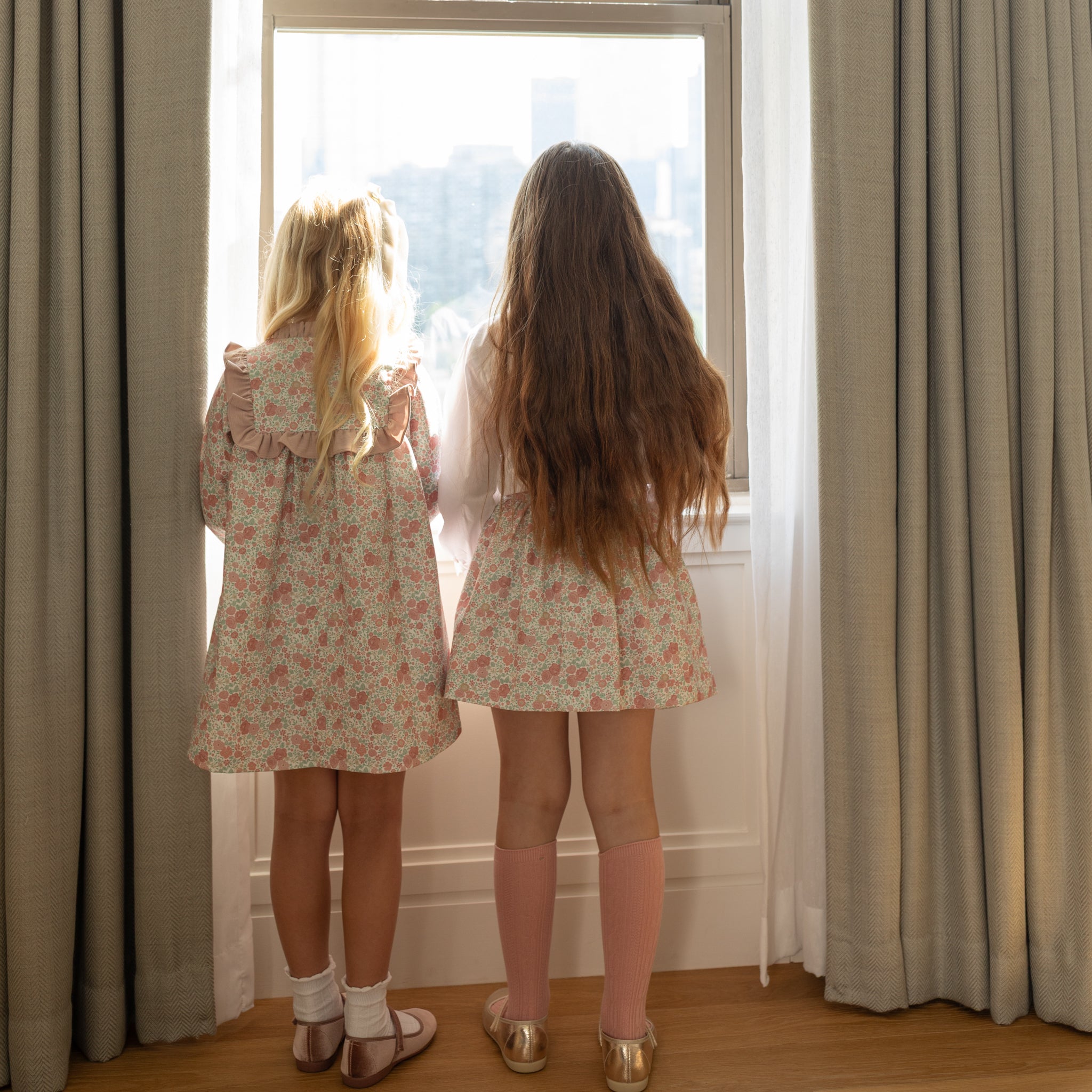 Henry Duvall Sutton Skirt in Beacon Hill Blooms floral print, classic fall skirt for older girls, perfect for coordinating sibling outfits and age-appropriate seasonal dressing