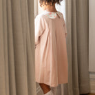 Henry Duvall Pippa Dress for girls in Parker Pink Herringbone, classic rose pink fall dress inspired by English heritage, perfect sibling set style for portraits and special occasions