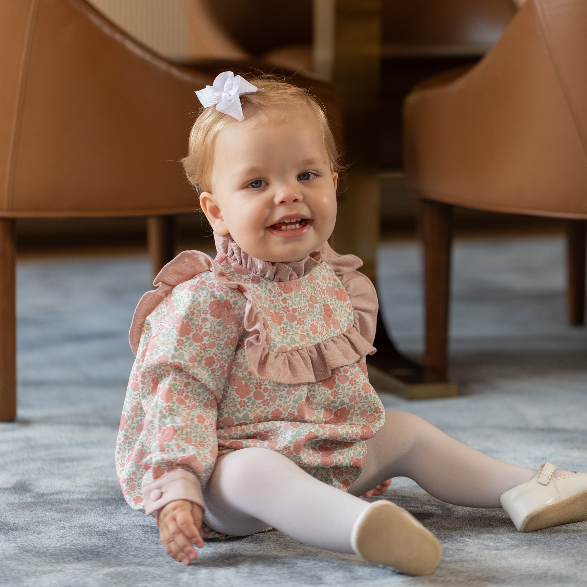 White Microfiber Tights for girls, toddlers, and babies, 2 pair pack of smooth, no-bunch tights designed to coordinate with Henry Duvall’s Fall Collection