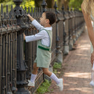 Classic white leather saddle shoes for boys by L’Amour with lace-up closure, ideal for school, photos, or special occasions with Henry Duvall fall outfits