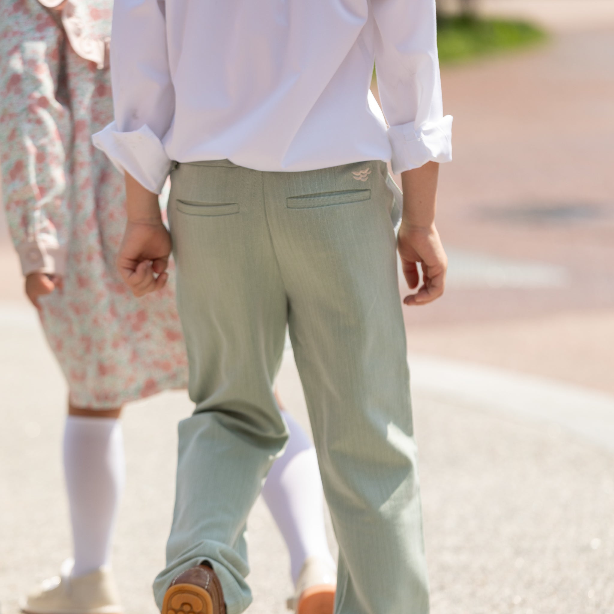 White bamboo boys button down shirt by Henry Duvall, soft and tagless with a comfortable fit for dressing up year-round