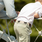 White bamboo boys button down shirt by Henry Duvall, soft and tagless with a comfortable fit for dressing up year-round