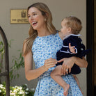 Henry Duvall Jackie Set in Prescott Petals floral taffeta, classic fall two-piece women’s outfit with pleated skirt and tailored top for coordinated family dressing