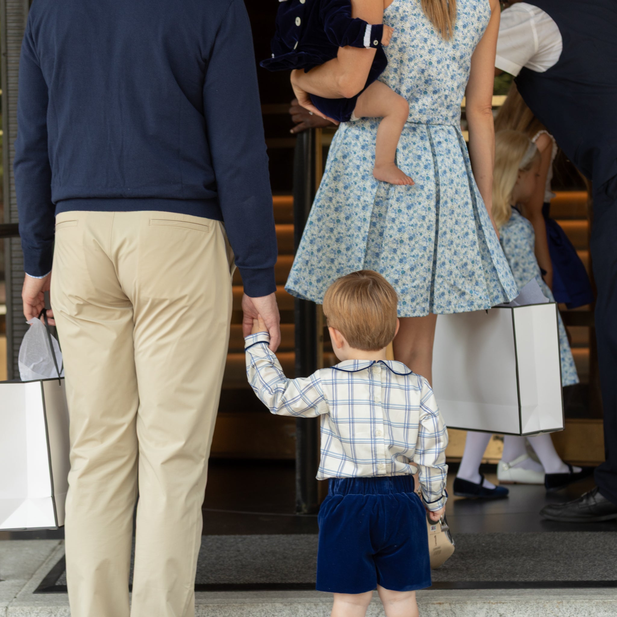 Henry Duvall Long Sleeve Henry Peter Pan Shirt in Prescott Plaid, classic boys fall shirt with Peter Pan collar and button-back, perfect for layering and coordinating sibling outfits