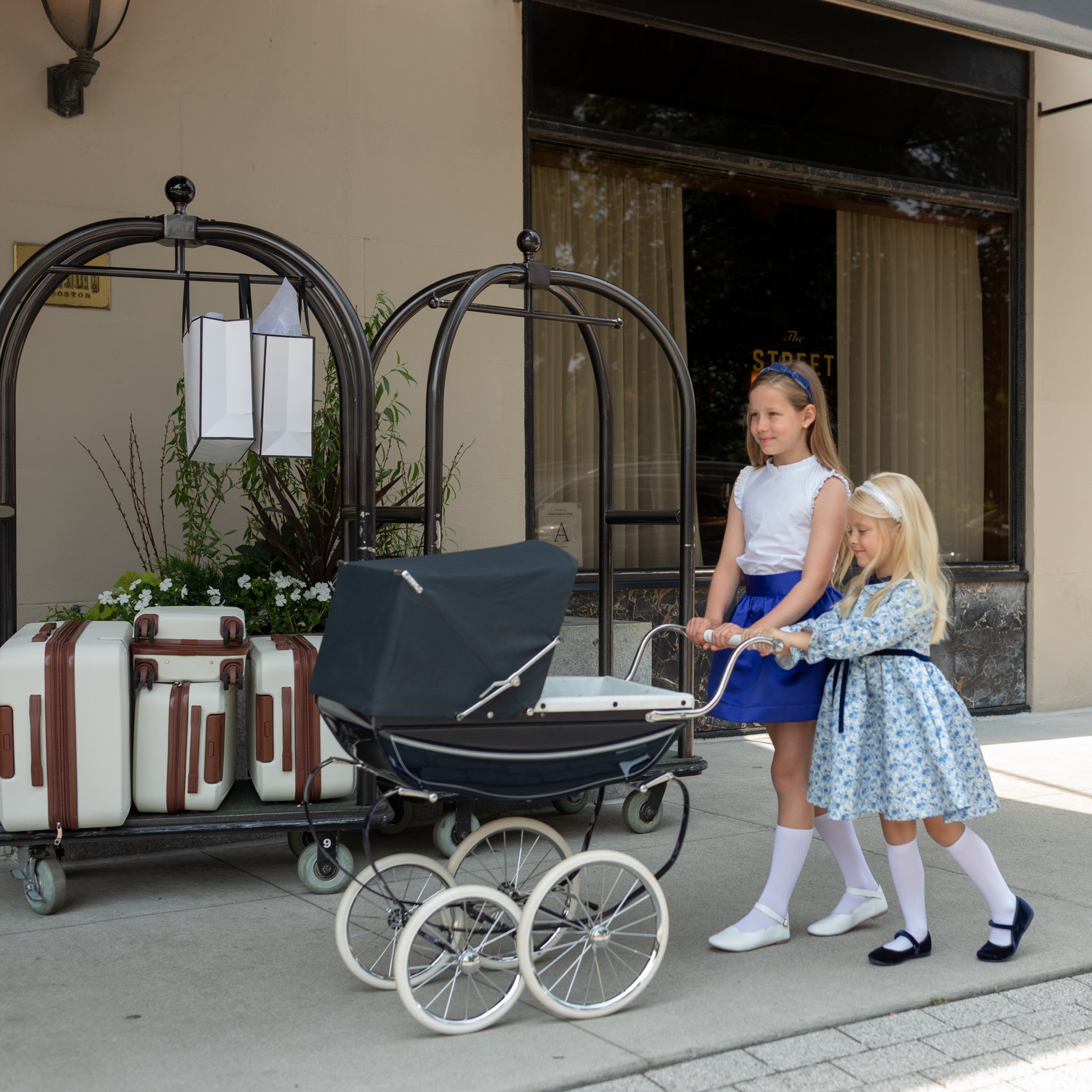 White leather ballet flats for girls with scalloped edges and ankle strap by Elephantito, perfect for pairing with Henry Duvall fall dresses and holiday outfits