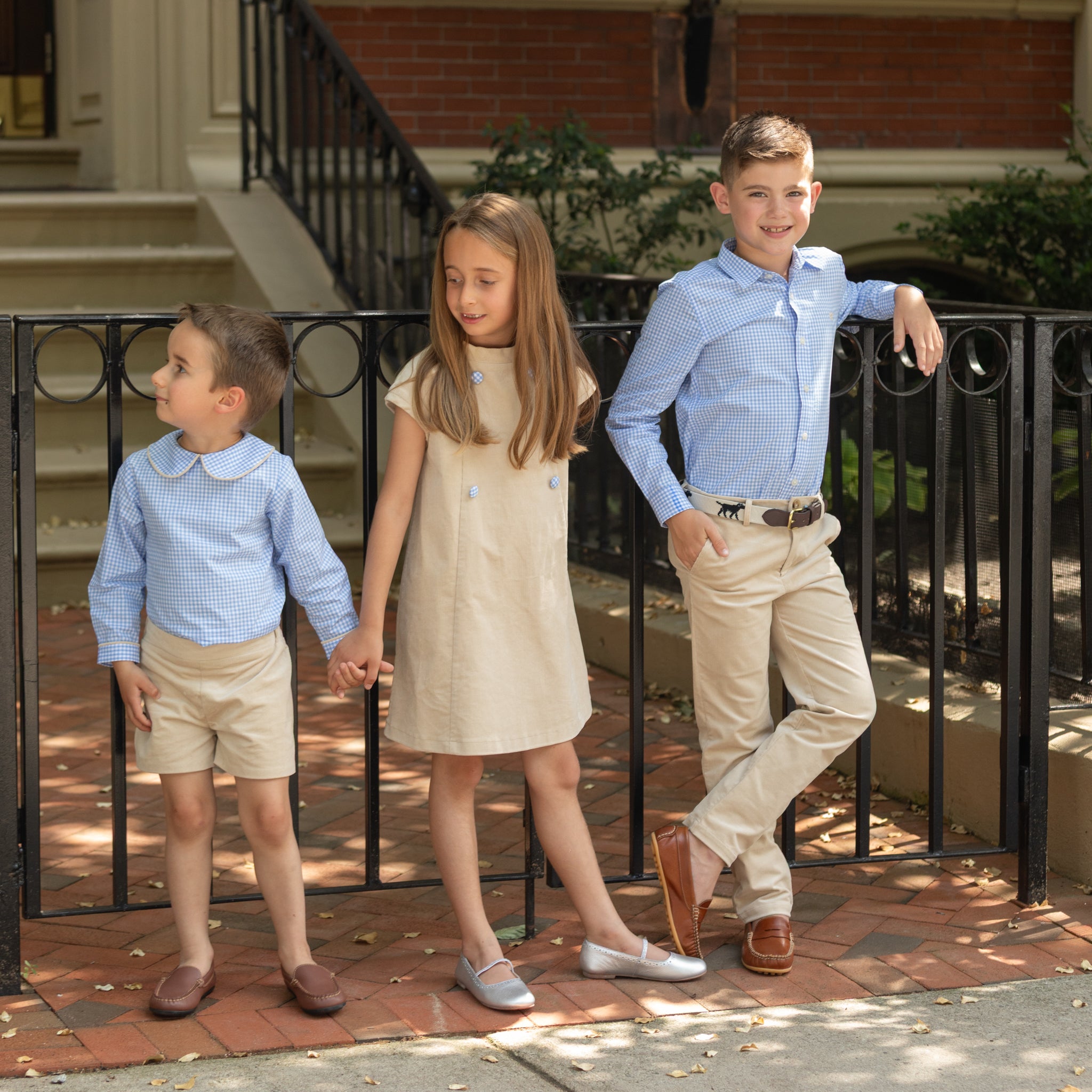 Girls silver leather ballet flats by Elephantito with shimmer elastic strap and cushioned insole, ideal for school, parties, and coordinating with Henry Duvall fall dresses