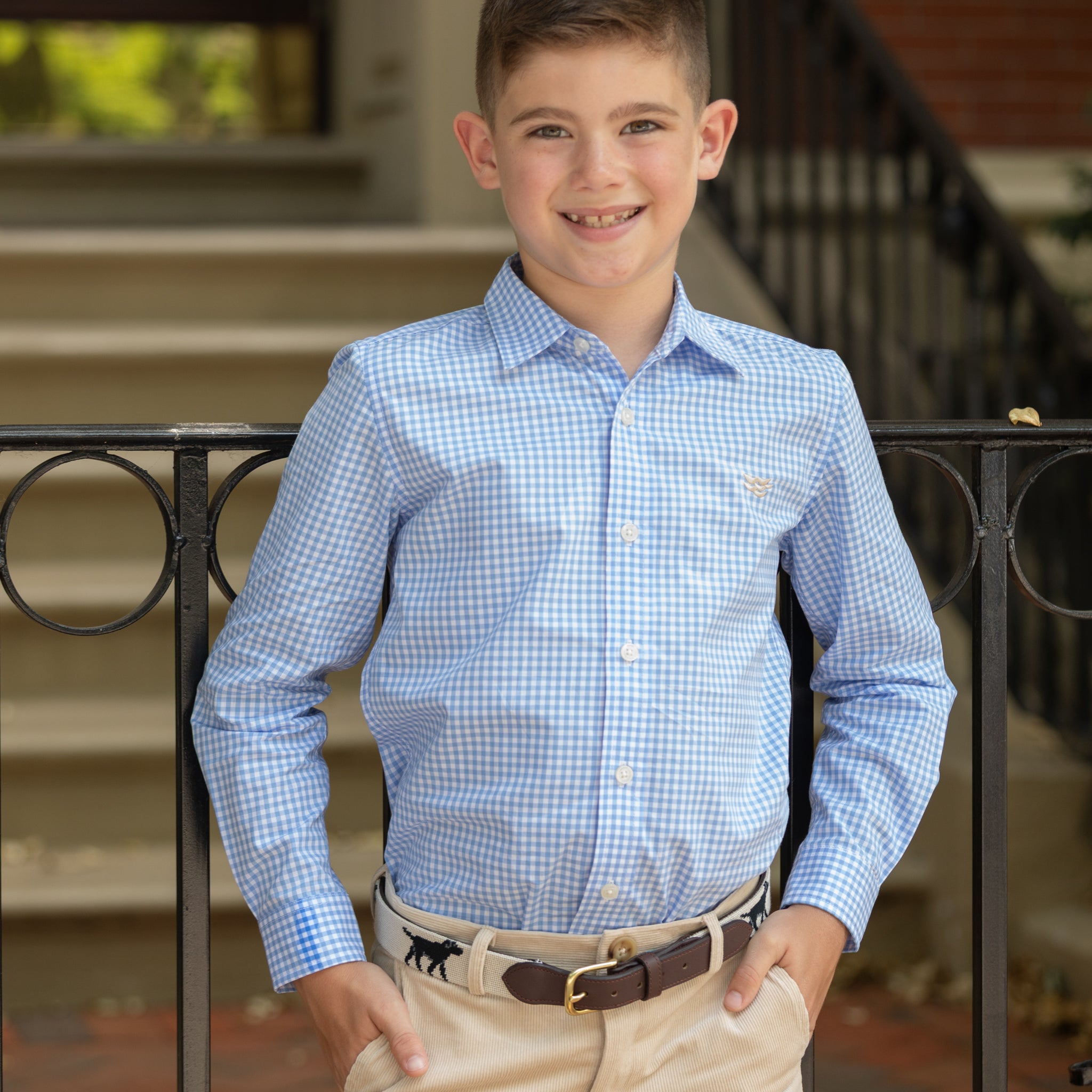 Children’s Labrador needlepoint belt with fall colors and leather trim, classic embroidered belt for boys who love dogs or matching with Dad