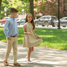Girls silver leather ballet flats by Elephantito with shimmer elastic strap and cushioned insole, ideal for school, parties, and coordinating with Henry Duvall fall dresses