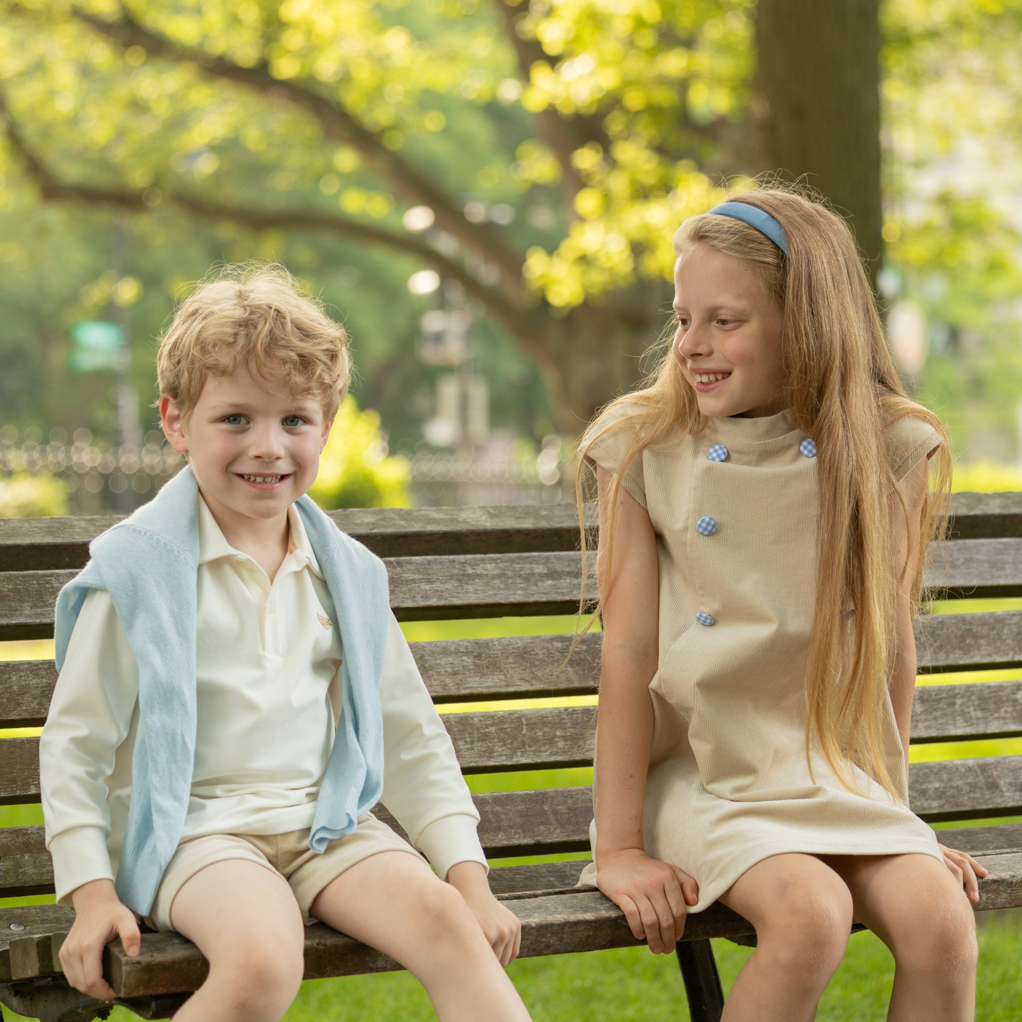 Henry Duvall Robert Shorts in King’s Way Khaki Corduroy, classic fall toddler boys dress shorts with flat front and elastic back, perfect for pairing with gingham shirts and sibling sets