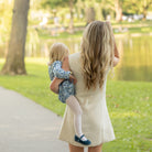 Cassie Blue Velvet Mary Janes for girls by Childrenchic, classic Spanish-made shoes with Velcro strap and cushioned insole, perfect for fall outfits and coordinating with Henry Duvall’s Pastel Petals Collection.