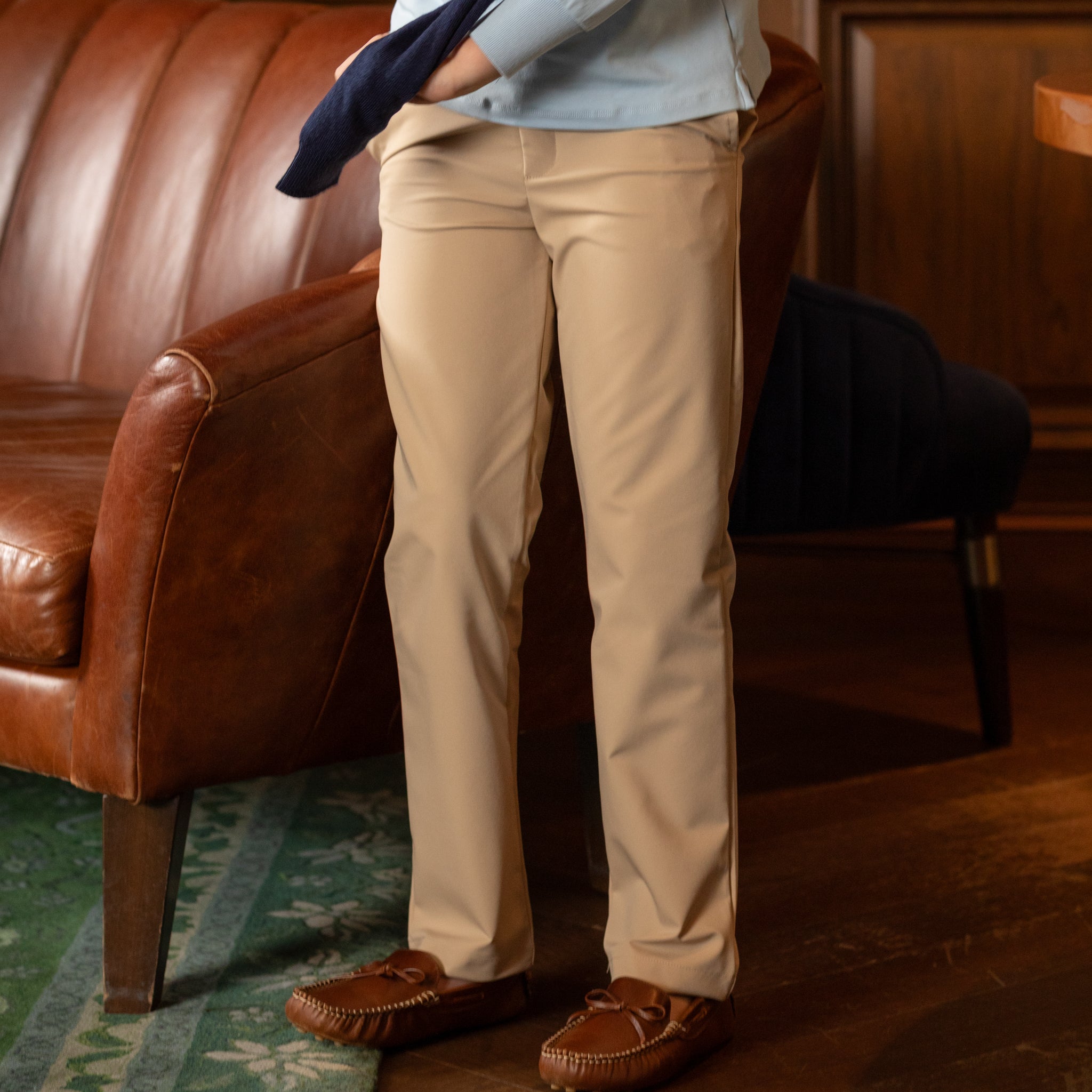 Henry Duvall boys' navy and khaki dress pants, wrinkle-resistant performance trousers with flat front and secure waistband, classic fall boys church and school pants