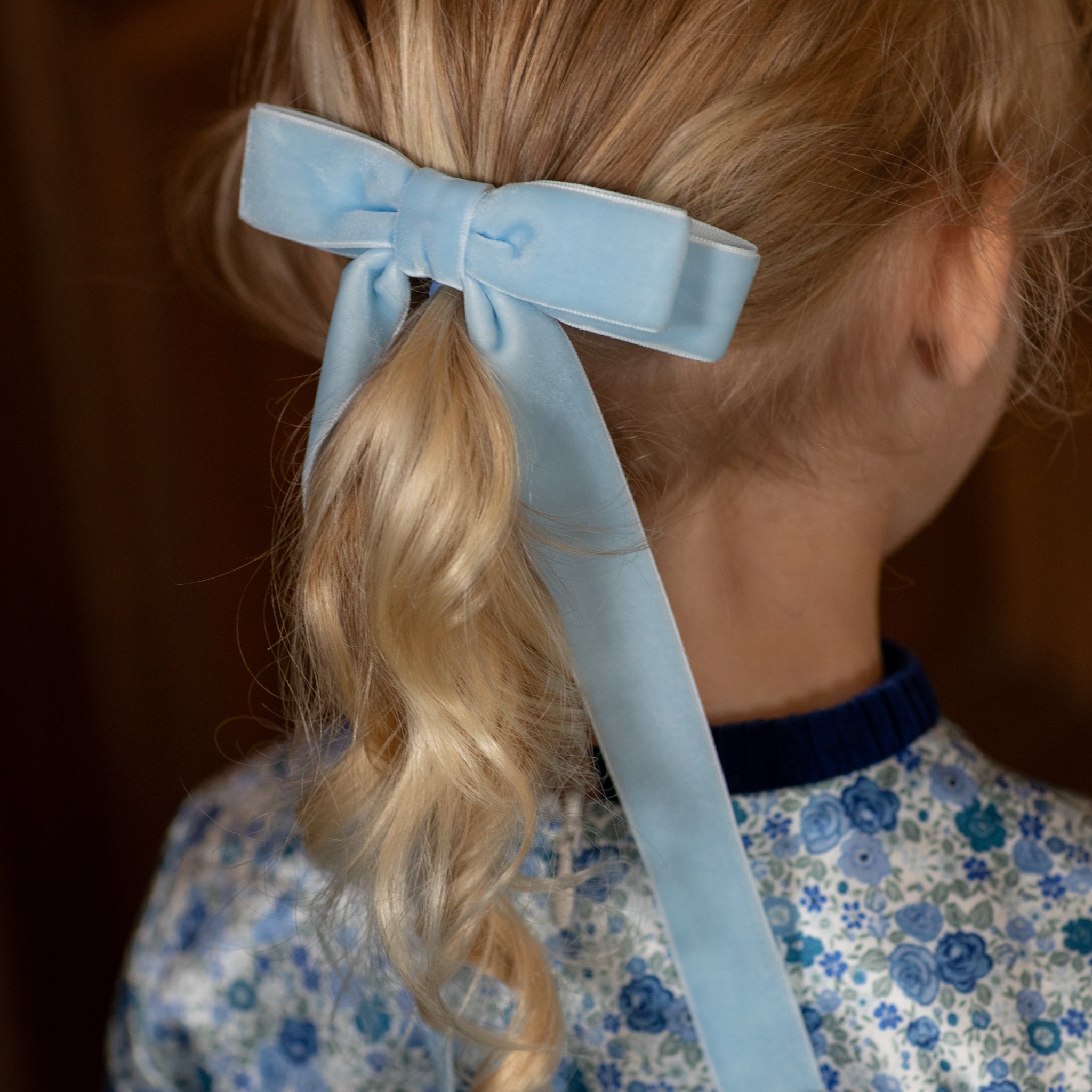 Velvet Jane Bow by Winn & William, handcrafted velvet hair bow with alligator clip, classic fall accessory for girls.