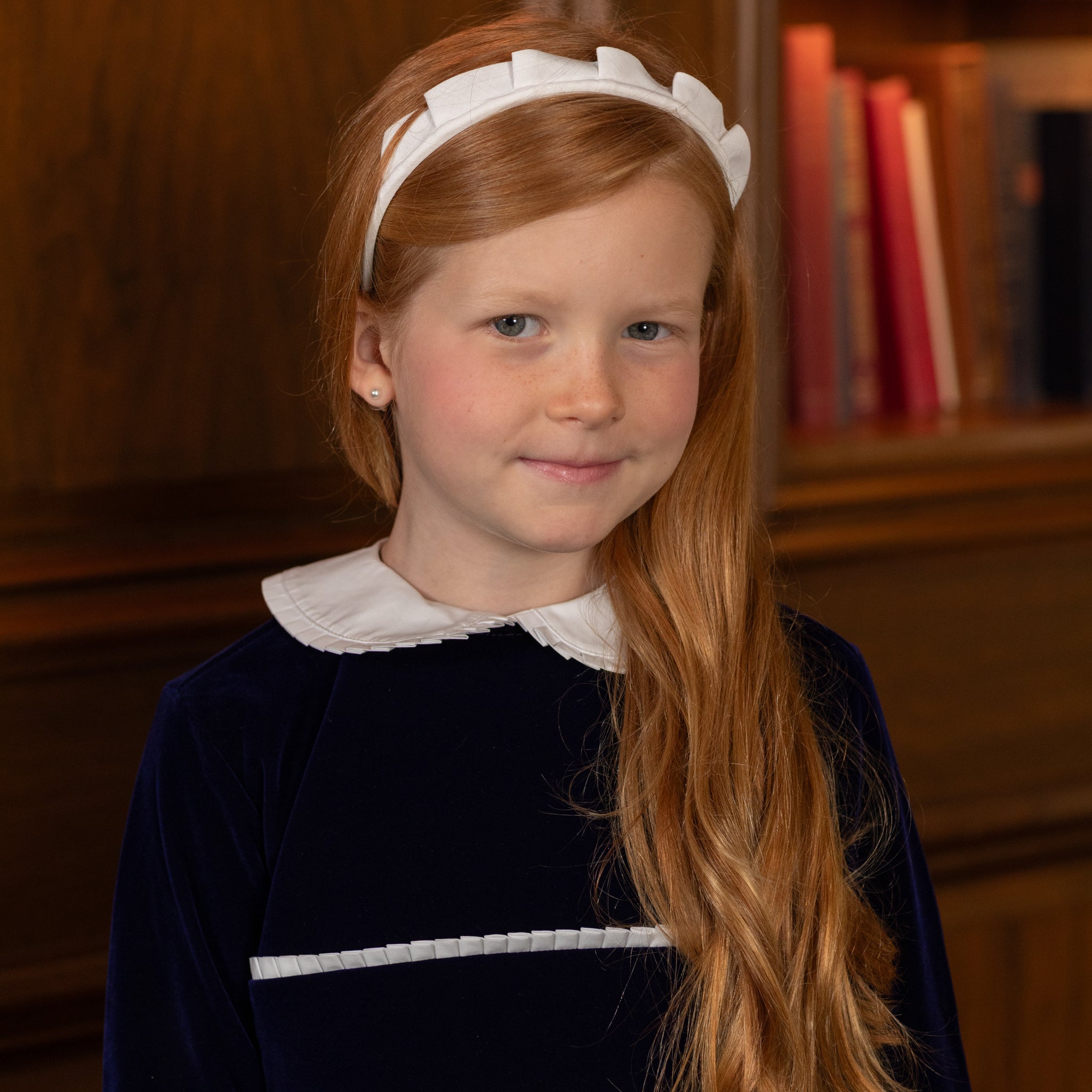 Solid Crown Headband by Eva’s House, cotton blend European-style crown headband from Switzerland, classic girls accessory for everyday or dressy fall outfits