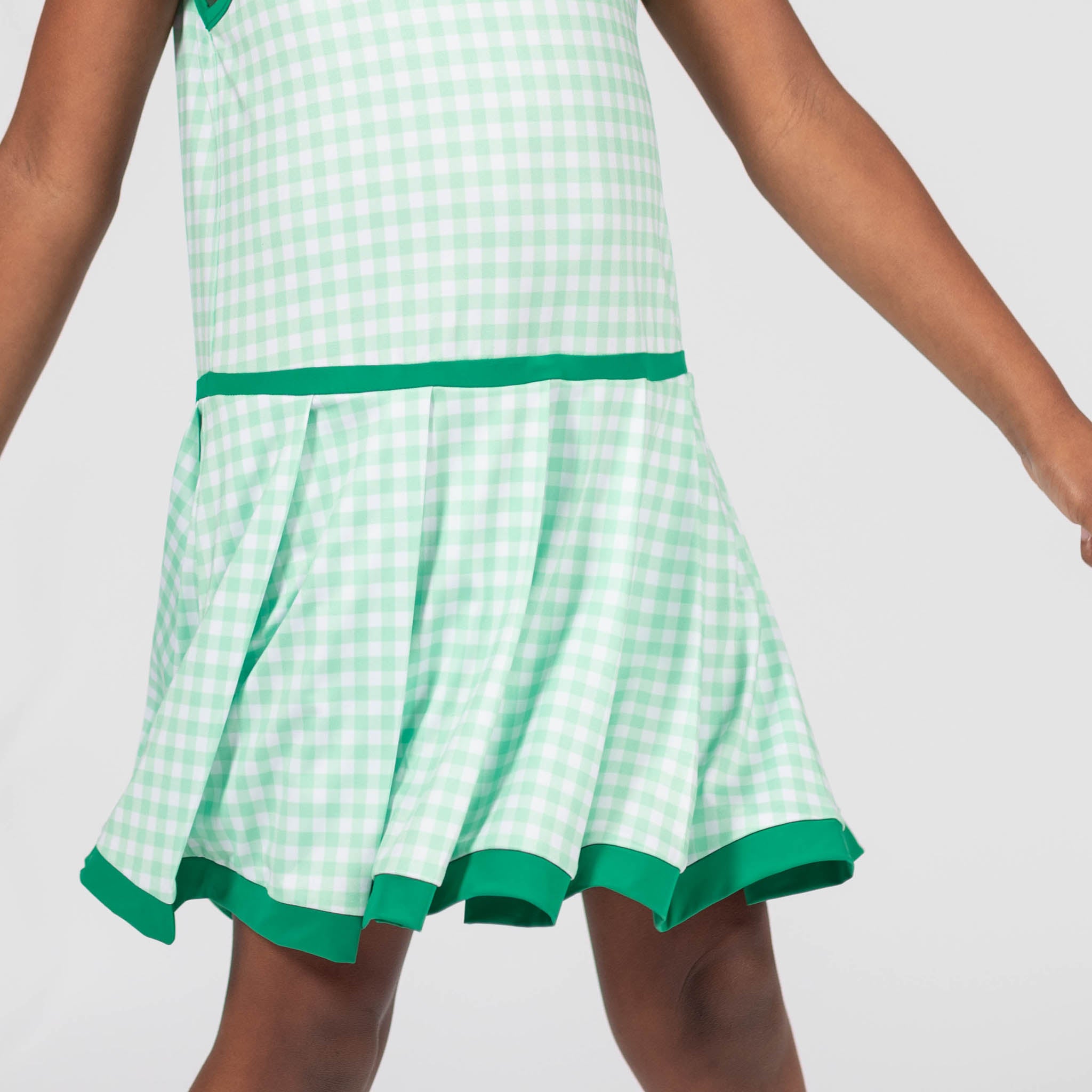 Taft Tennis Dress in Green Gingham - Henry Duvall