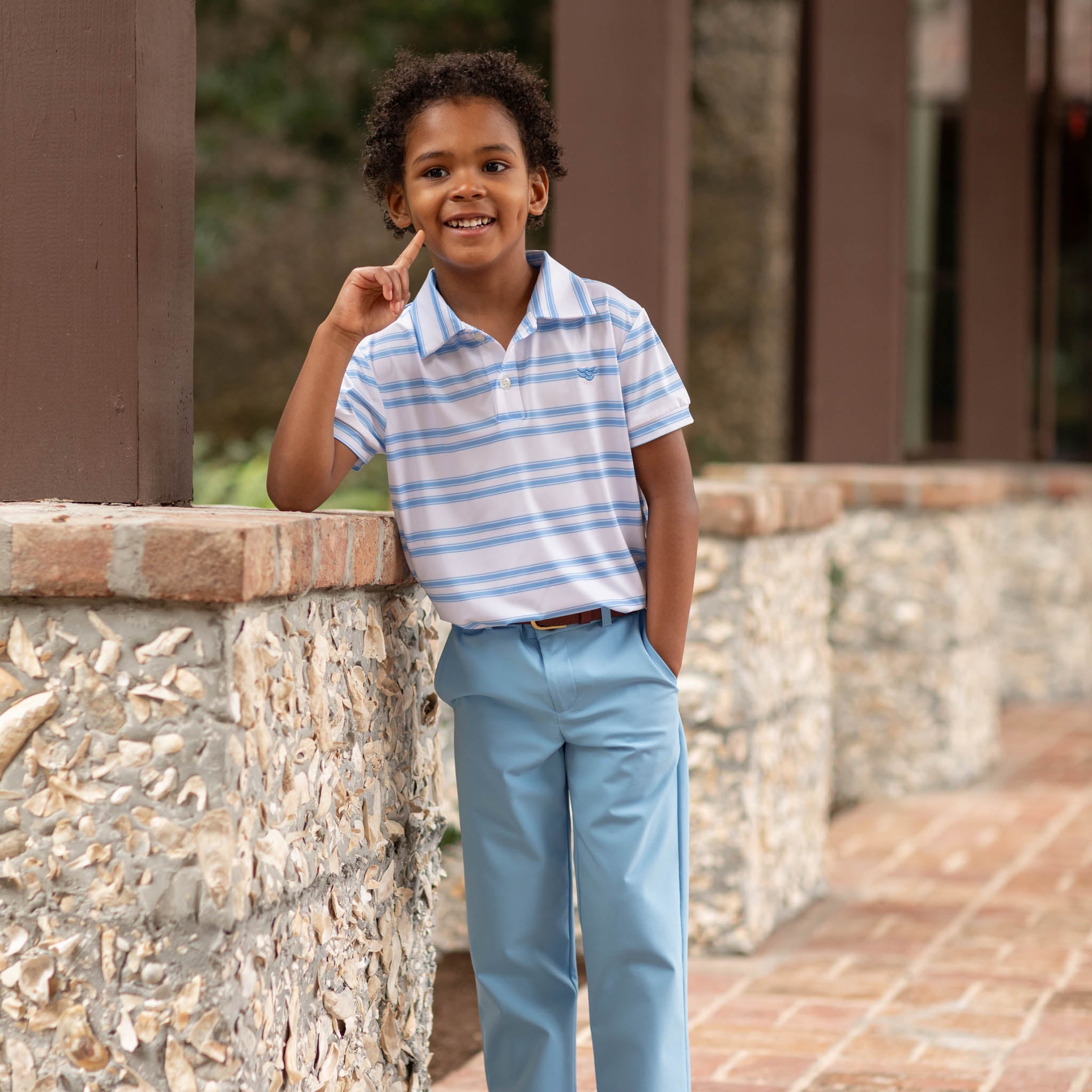 Match Point Polo in Blue & White Stripes - Henry Duvall