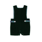 Henry Duvall boys Jon Jon in Grafton Green Velvet with Newbury Tartan trim and gold signature buttons, classic toddler holiday outfit