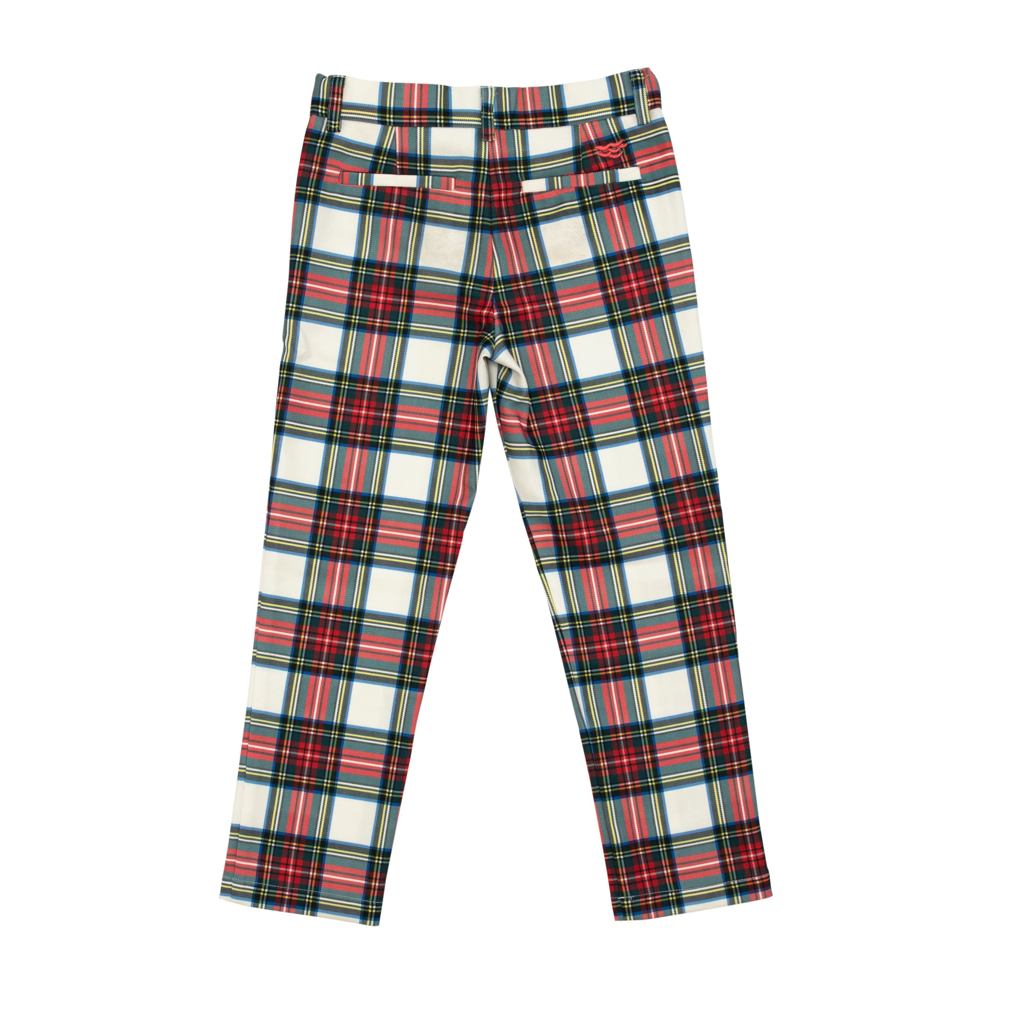 Classic boys’ holiday trousers in traditional Townsend Tartan with red and green plaid – perfect for family photos and festive occasions