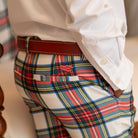 Classic boys’ holiday trousers in traditional Townsend Tartan with red and green plaid – perfect for family photos and festive occasions