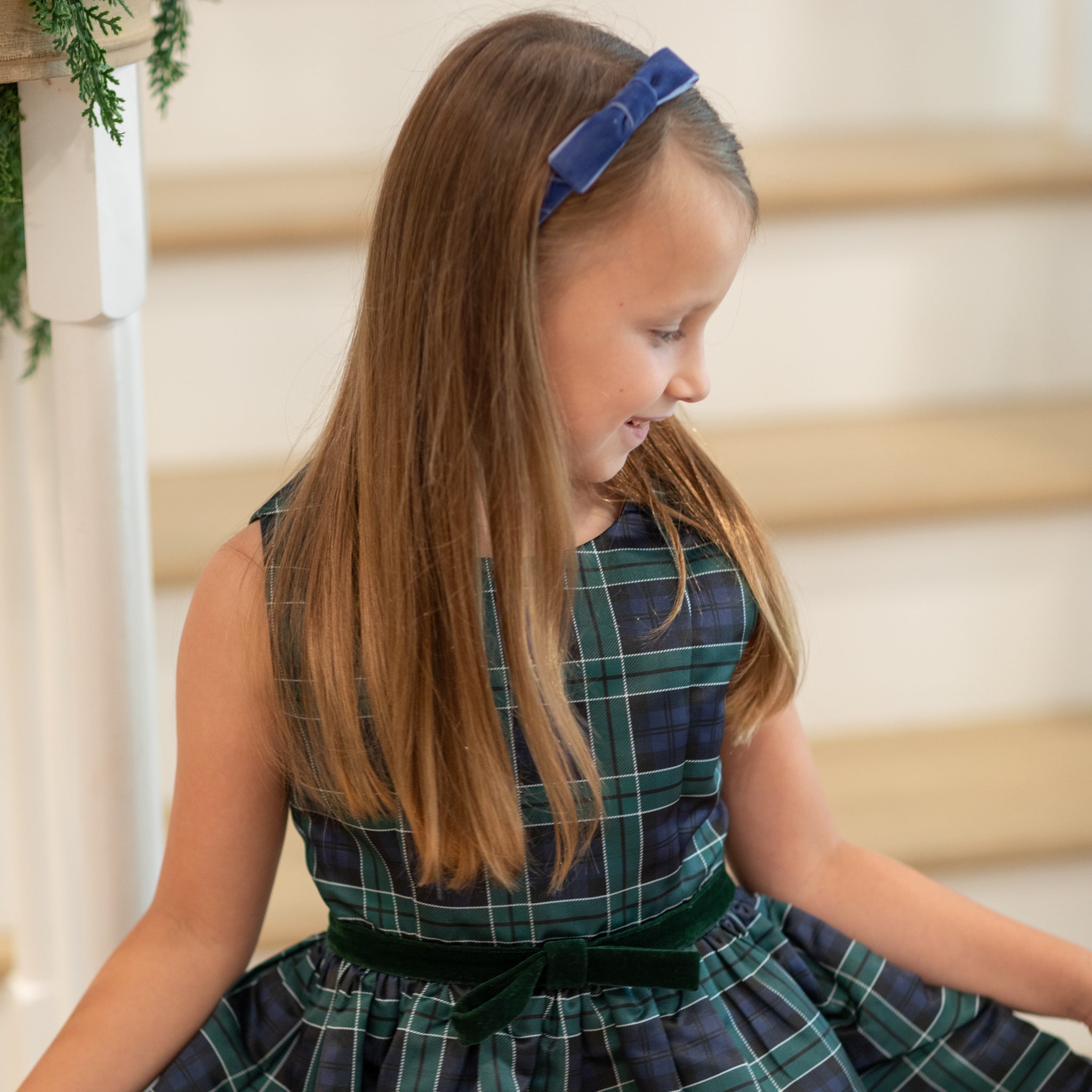 Velvet Lottie Headband by Winn & William, classic girls bow headband hand-wrapped in velvet, perfect accessory for fall outfits and family portraits
