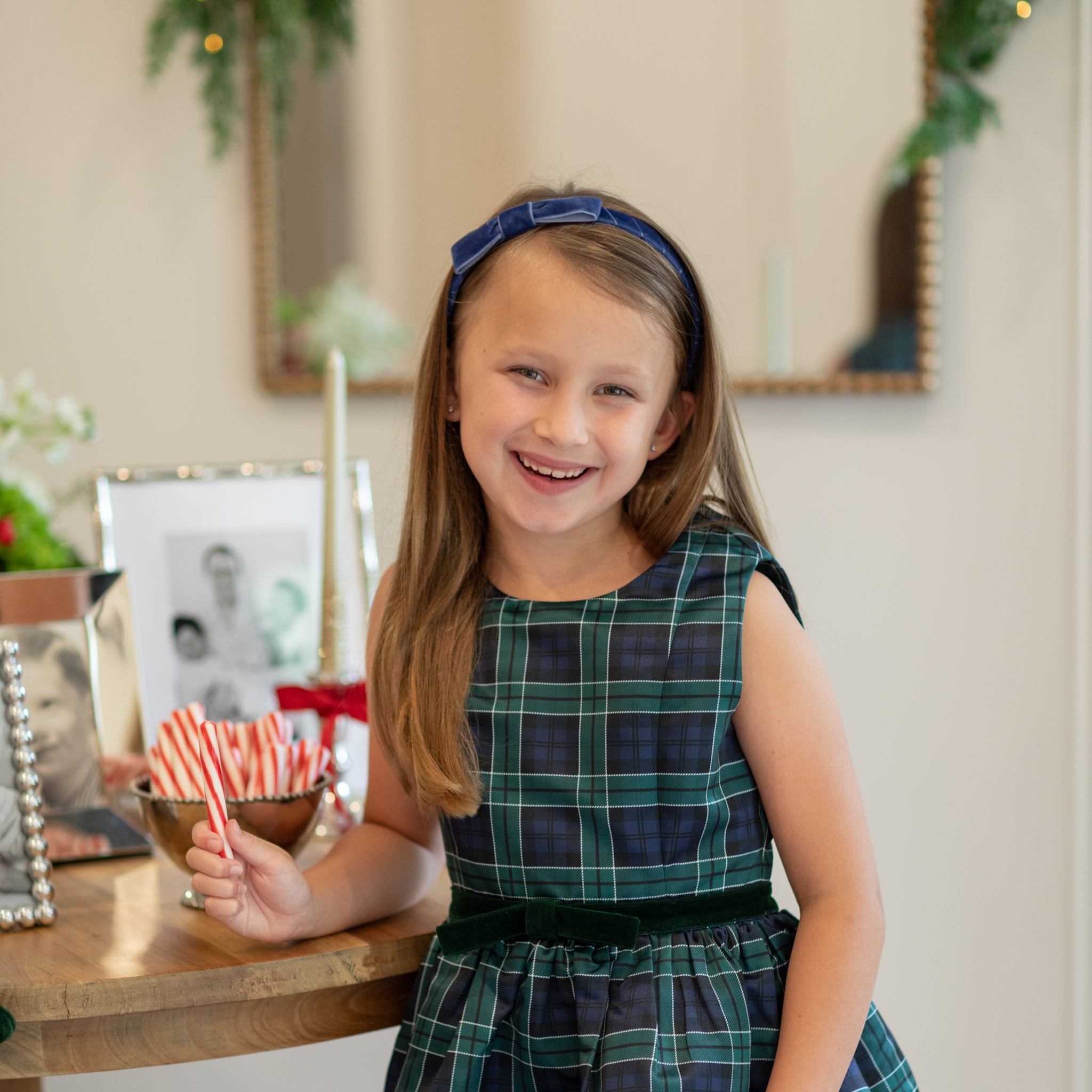 Velvet Lottie Headband by Winn & William, classic girls bow headband hand-wrapped in velvet, perfect accessory for fall outfits and family portraits