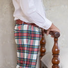 Classic boys’ holiday trousers in traditional Townsend Tartan with red and green plaid – perfect for family photos and festive occasions
