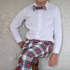 Boys’ adjustable pre-tied bow tie in red and green Townsend Tartan – festive holiday accessory for classic seasonal dressing