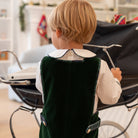 Henry Duvall boys Jon Jon in Grafton Green Velvet with Newbury Tartan trim and gold signature buttons, classic toddler holiday outfit