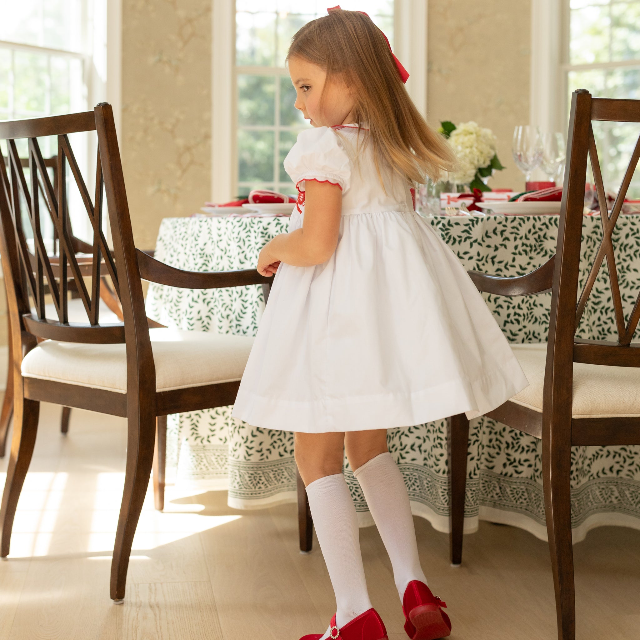 Childrenchic red velvet Mary Jane shoes with sparkling buckle, classic holiday girls dress shoes made in Spain – perfect for Christmas outfits and Henry Duvall holiday collection