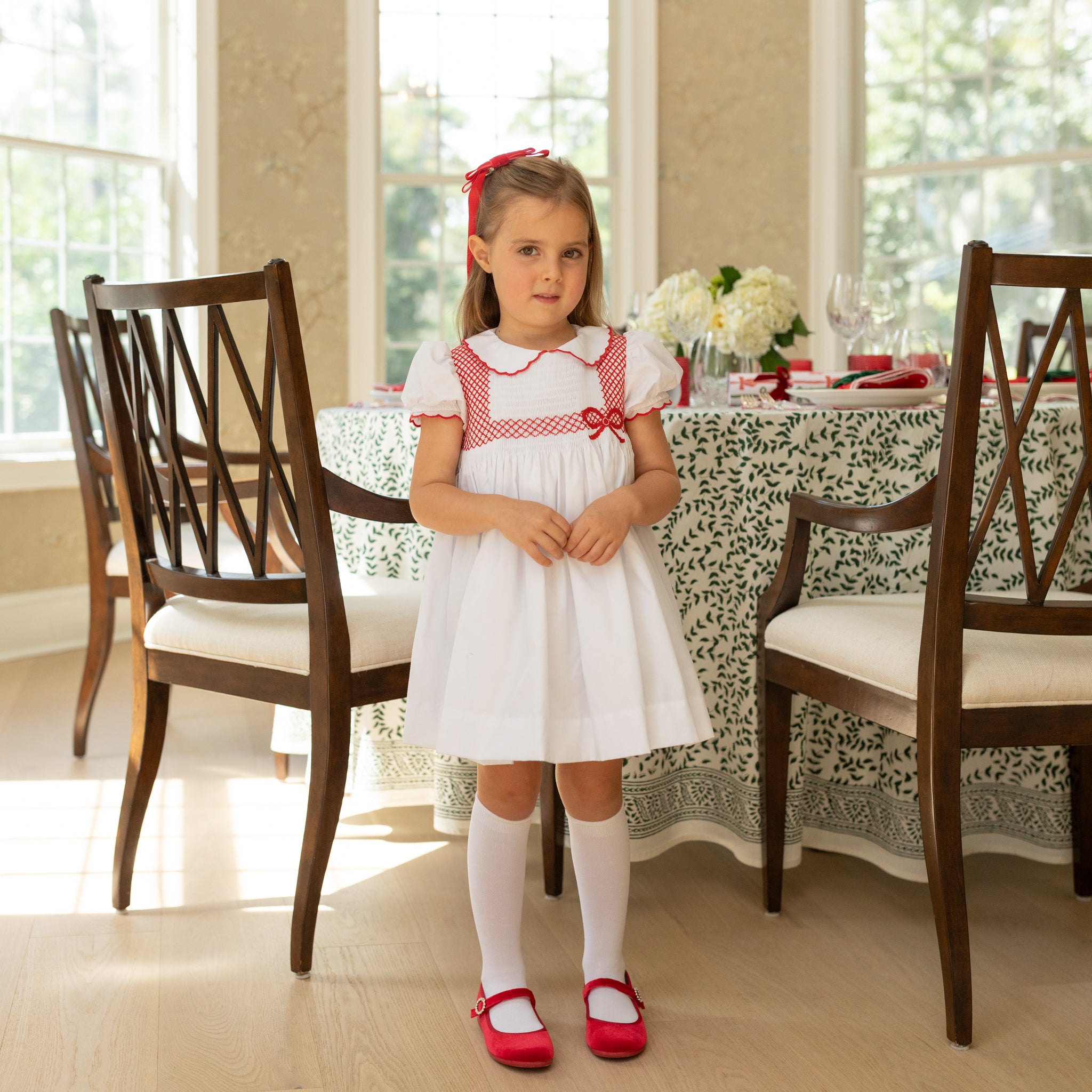 Childrenchic red velvet Mary Jane shoes with sparkling buckle, classic holiday girls dress shoes made in Spain – perfect for Christmas outfits and Henry Duvall holiday collection