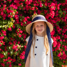 Palmetto Little Girl’s Hat - Long French Blue Grosgrain Ribbon - HENRY DUVALL