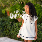 Isabel Dress in Classic White Seersucker - Henry Duvall