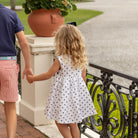 Betsy Dress in Narragansett Navy Polka Dots - Henry Duvall