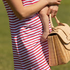 The Laine Dress in Rhode Island Red & White Stripe - Henry Duvall