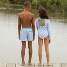 Reese Rashguard One Piece in Bermuda Blues - Henry Duvall