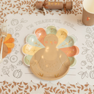 Thanksgiving turkey-shaped paper plates for kids – festive 9-inch disposable plates with fall colors for holiday meals