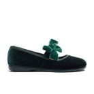 Andie Emerald velvet Mary Jane in emerald green with velvet bow, side view